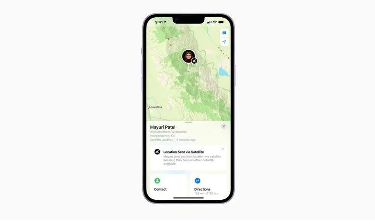 延安苹果14维修分享iPhone14系列中 FindMy功能通过卫星分享位置方法教程 
